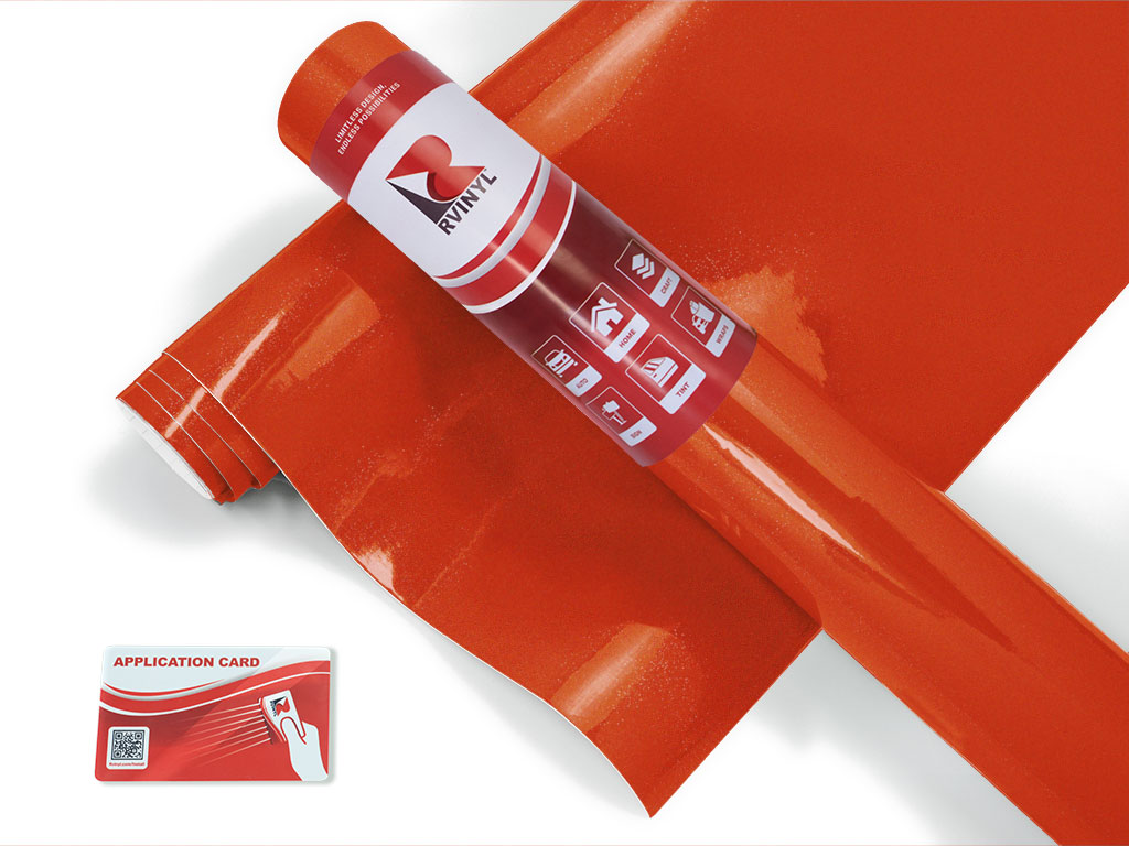 Rwraps Gloss Metallic Orange Snowmobile Wrap Color Film
