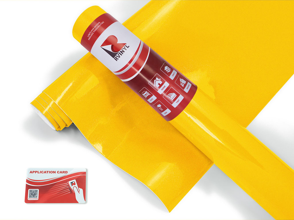 Rwraps™ Gloss Metallic Yellow Vinyl Snowmobile Wrap