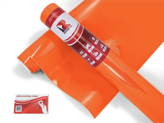 Rwraps Hyper Gloss Orange Bicycle Wrap Color Film