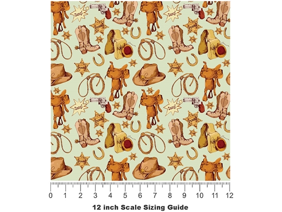 This Town Cowboy Vinyl Film Pattern Size 12 inch Scale