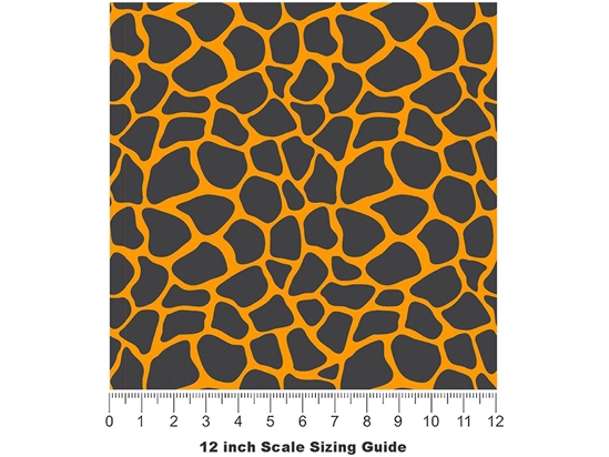 Orange Giraffe Vinyl Film Pattern Size 12 inch Scale