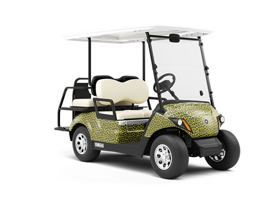 Yellow Giraffe Wrapped Golf Cart