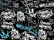 Brooklyn Tag Graffiti Vinyl Wrap Pattern