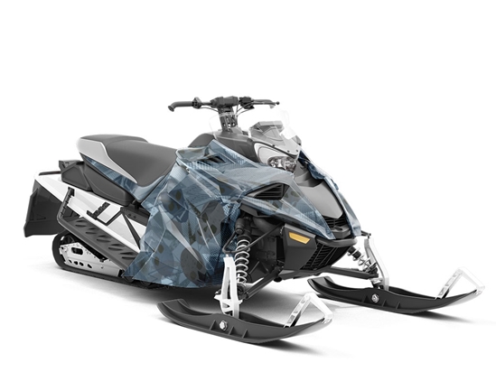 Blue Decomposition Halloween Custom Wrapped Snowmobile