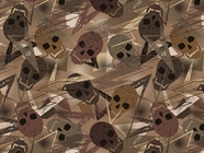 Brown Decomposition Halloween Vinyl Wrap Pattern