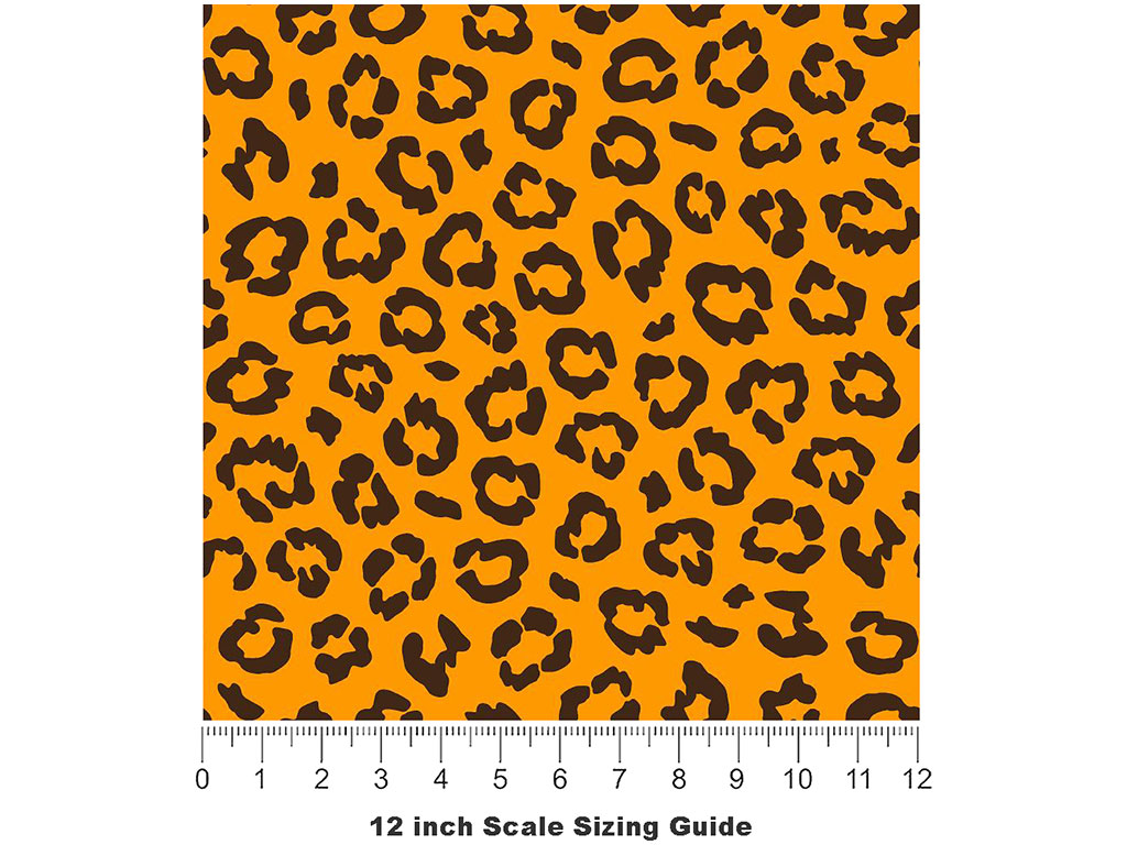 Orange Leopard Vinyl Film Pattern Size 12 inch Scale