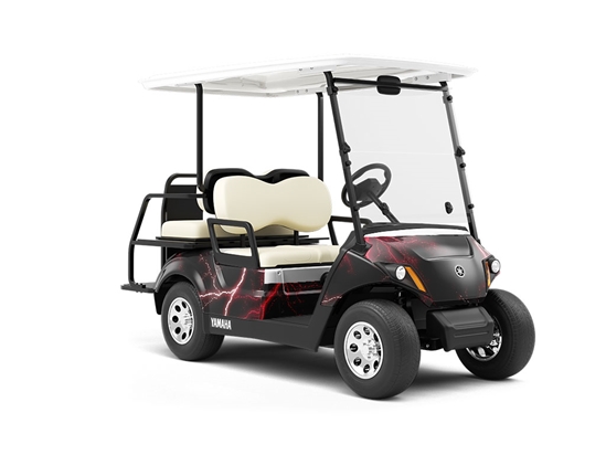 Red Lightning Wrapped Golf Cart