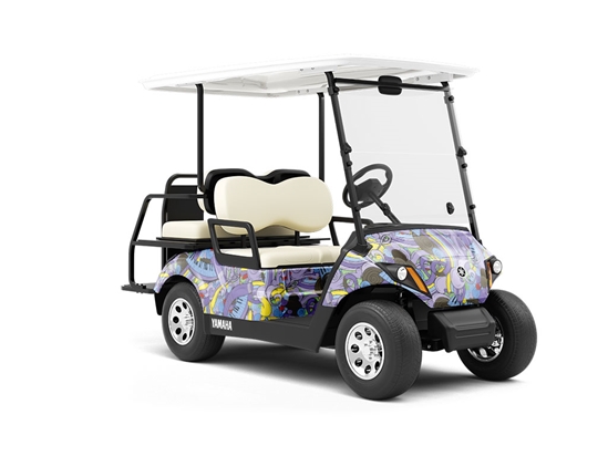 Lavender Chords Music Wrapped Golf Cart