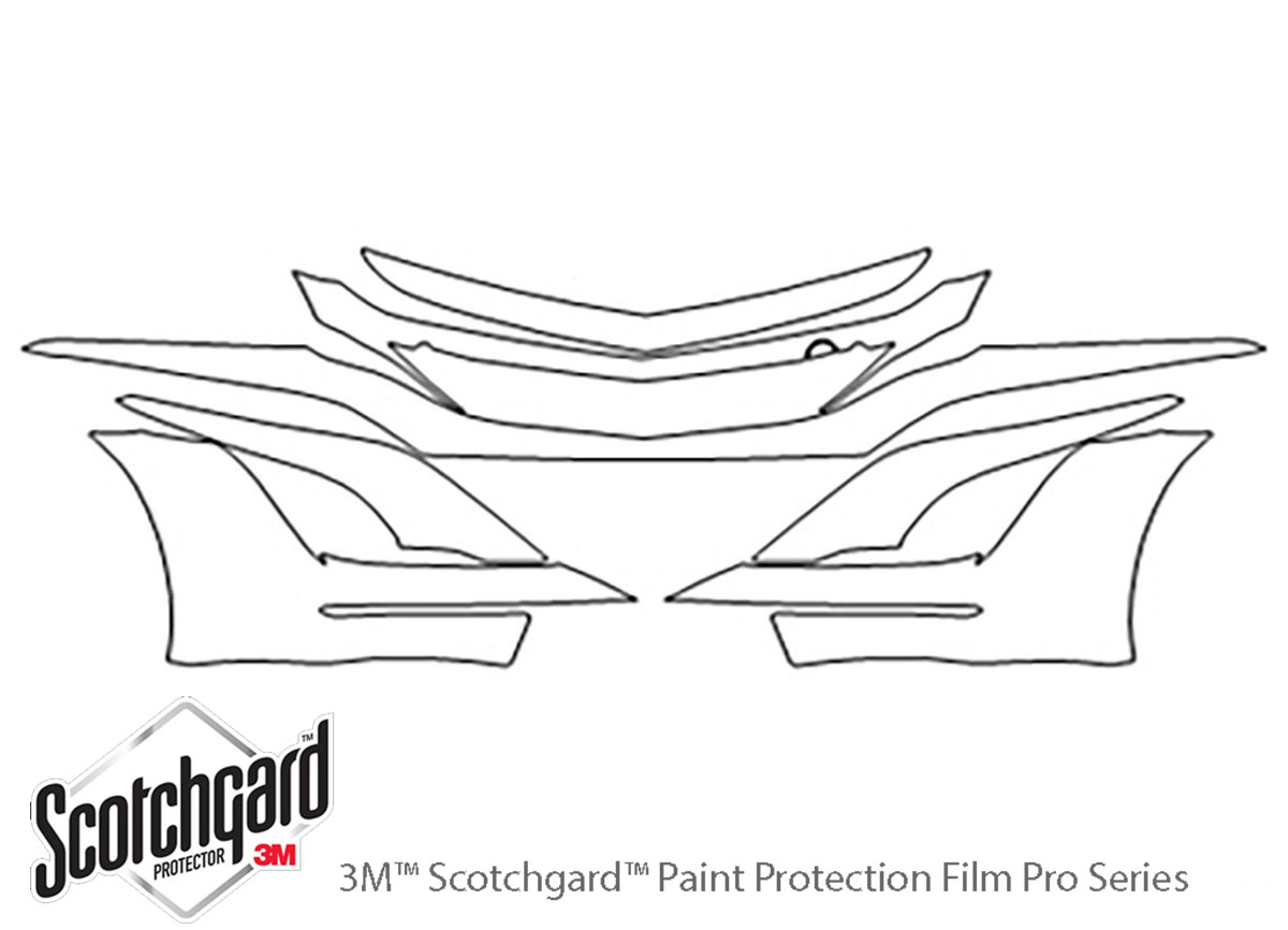 Acura NSX 2017-2021 3M Clear Bra Bumper Paint Protection Kit Diagram