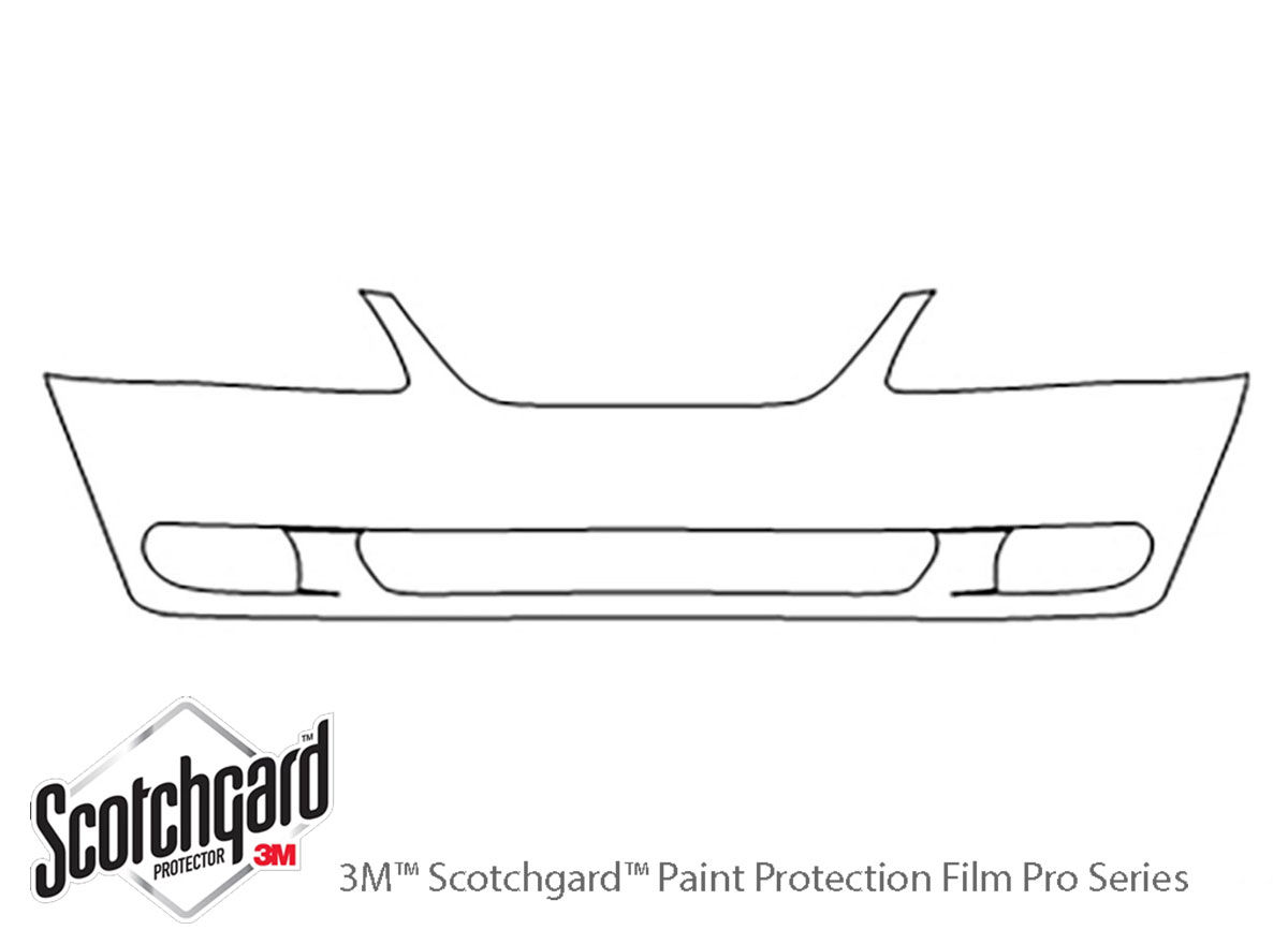 Ford Mustang 1999-2004 3M Clear Bra Bumper Paint Protection Kit Diagram