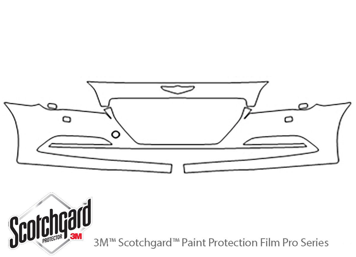Genesis G80 2017-2020 3M Clear Bra Bumper Paint Protection Kit Diagram