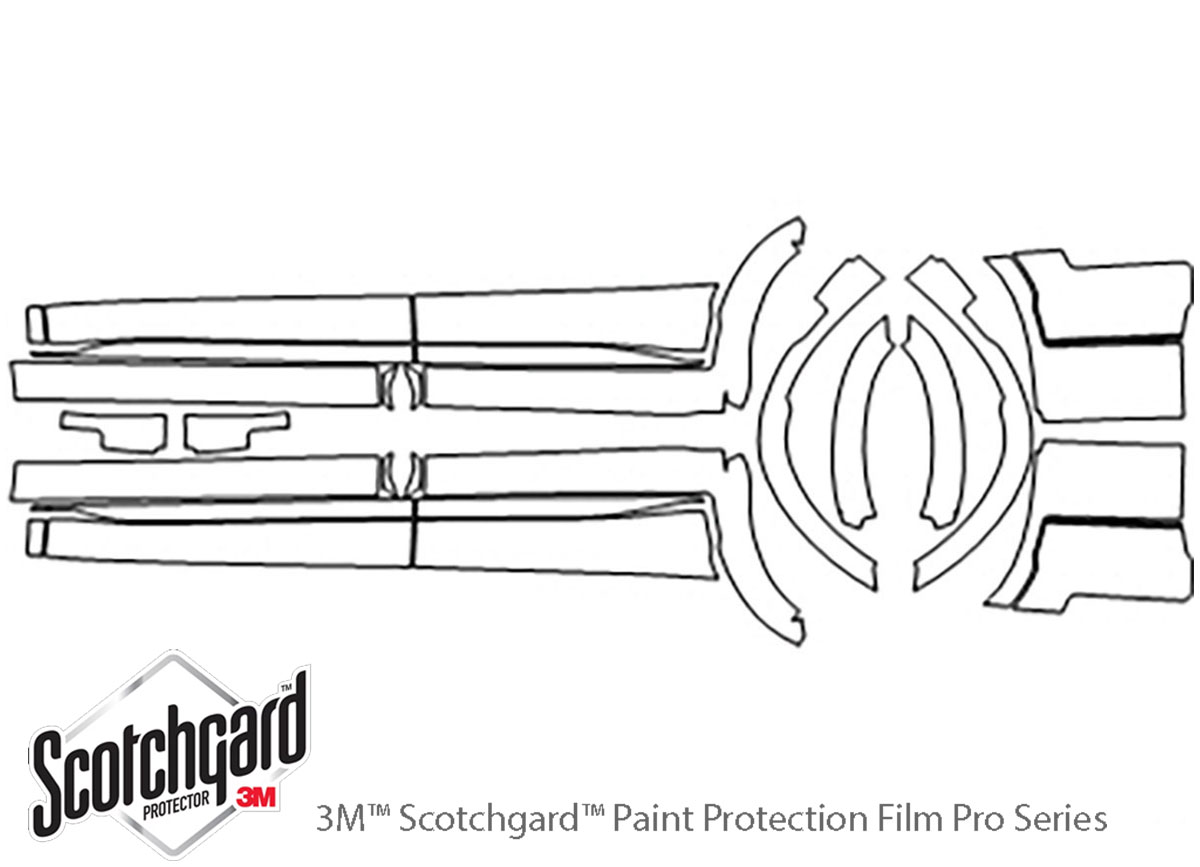 Hyundai Palisade 2020-2021 3M Clear Bra Door Cup Paint Protection Kit Diagram
