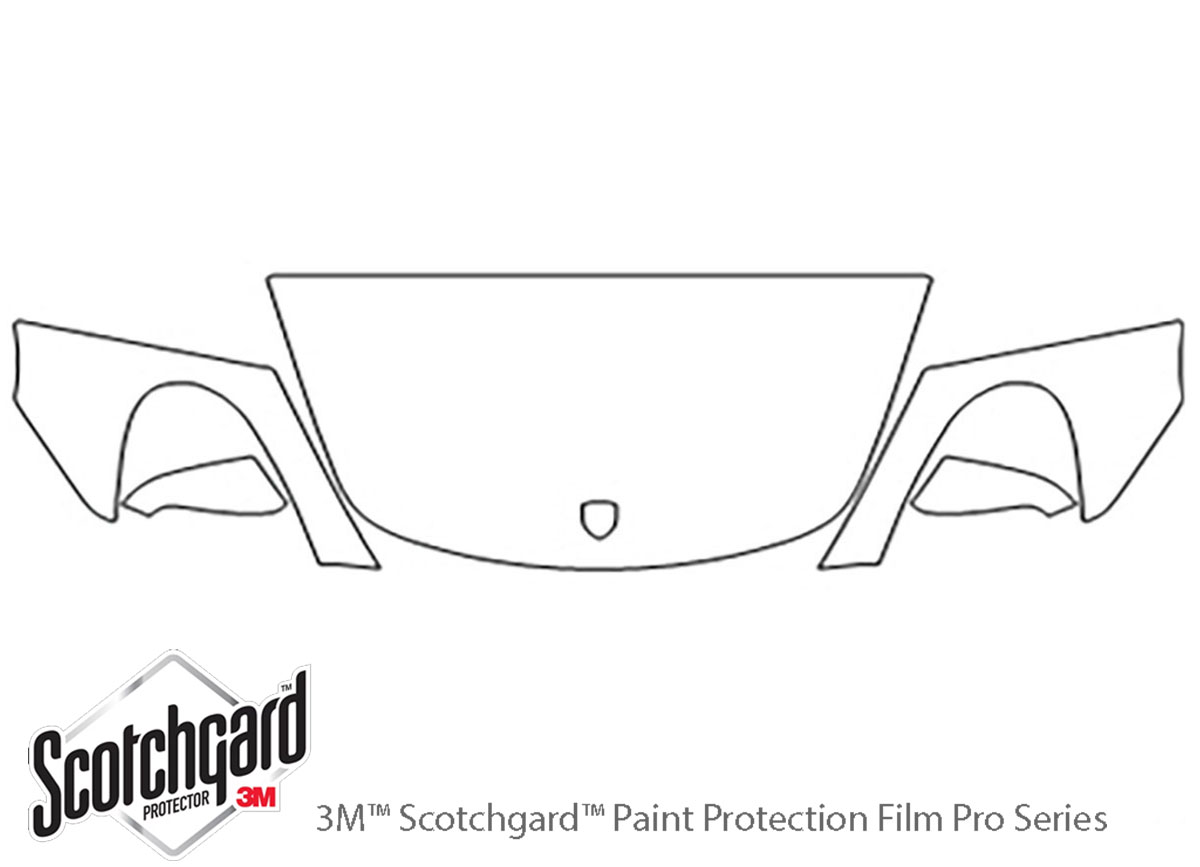 Porsche Cayman 2014-2016 3M Clear Bra Hood Paint Protection Kit Diagram