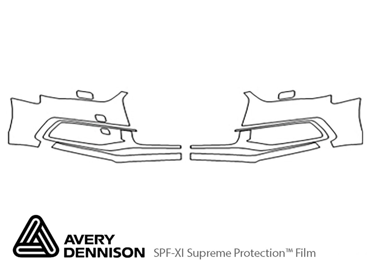 Audi A4 2013-2016 Avery Dennison Clear Bra Bumper Paint Protection Kit Diagram