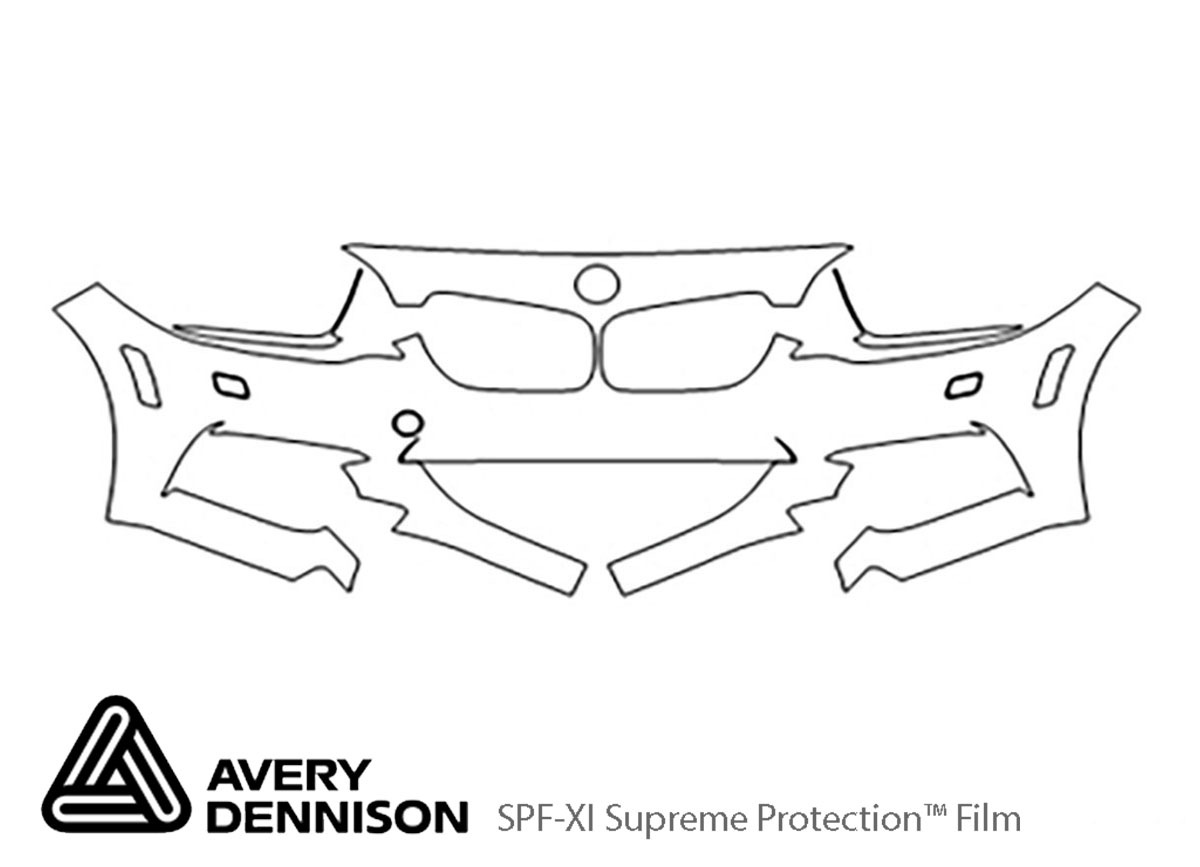 BMW 2-Series 2014-2016 Avery Dennison Clear Bra Bumper Paint Protection Kit Diagram