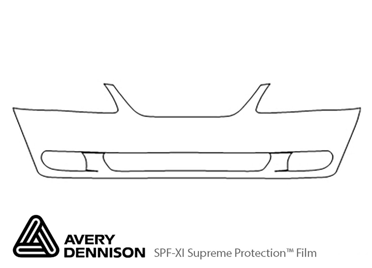 Ford Mustang 1999-2004 Avery Dennison Clear Bra Bumper Paint Protection Kit Diagram