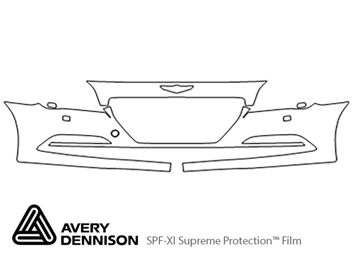 Genesis G80 2017-2020 Avery Dennison Clear Bra Bumper Paint Protection Kit Diagram