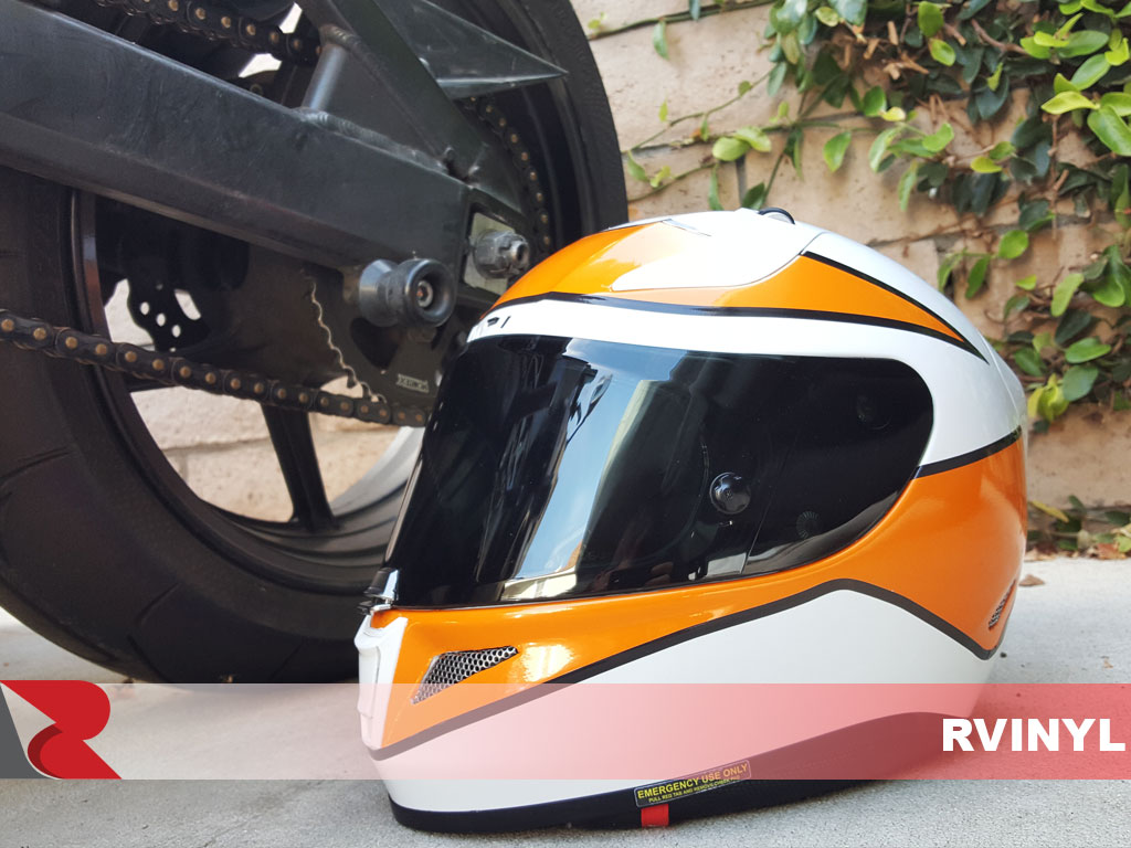3M™ DIY Custom Gloss Bright Orange Motorcycle Helmet