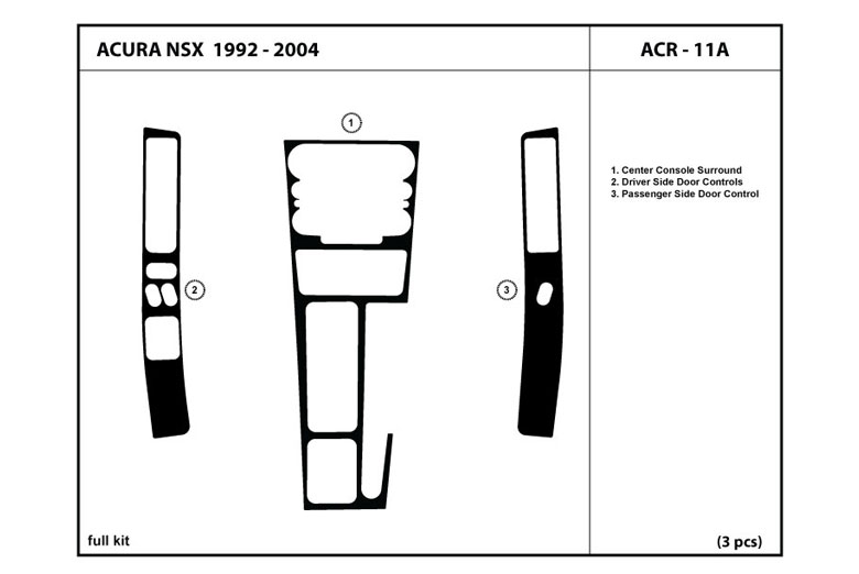 2002 Acura NSX DL Auto Dash Kit Diagram