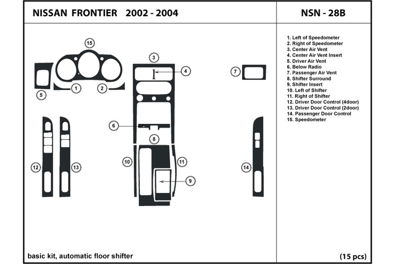 2002 Nissan Frontier DL Auto Dash Kit Diagram