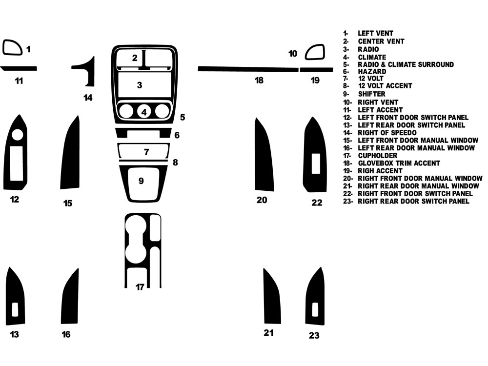 Dodge Caliber 2010-2012 Dash Kit Diagram