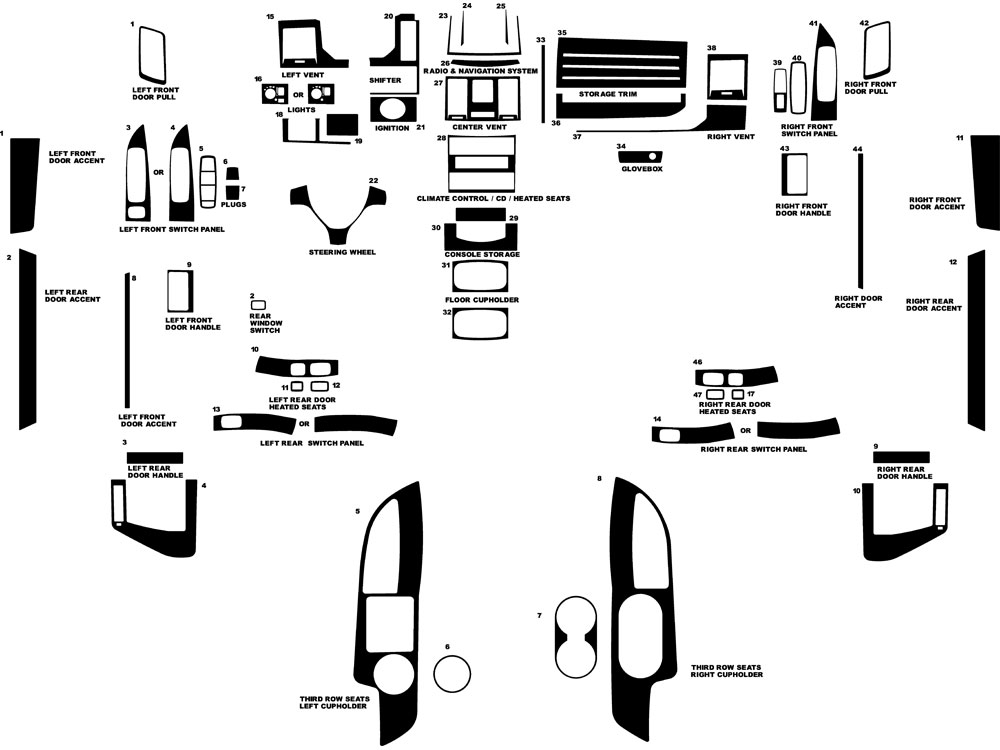 Dodge Grand Caravan 2008-2010 Dash Kit Diagram