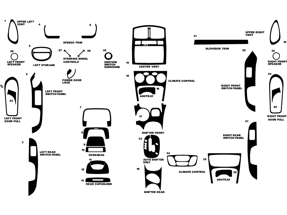 Hyundai Santa Fe 2005-2006 Dash Kit Diagram