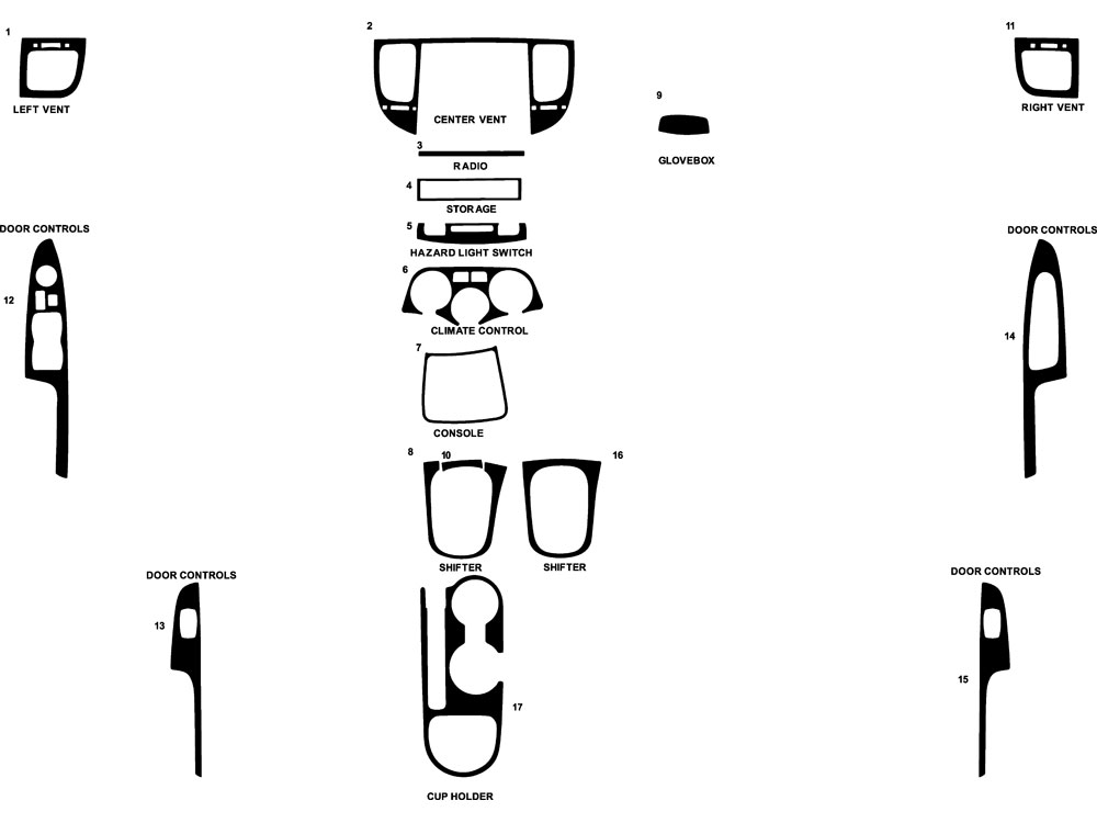 Kia Rio 2006-2011 Dash Kit Diagram