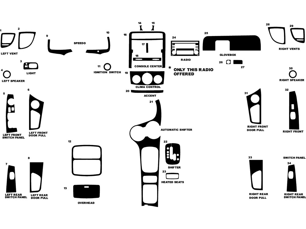 Kia Sportage 2005-2008 Dash Kit Diagram