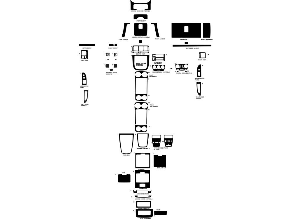 Saturn Relay 2005-2011 Dash Kit Diagram