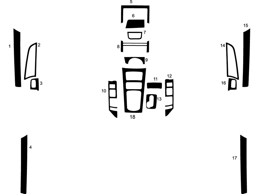 Porsche Cayenne 2011-2017 Dash Kit Diagram