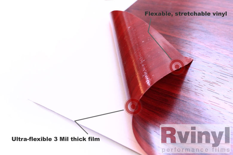 Mahogany Wood Grain Vinyl Wrap Film With Adhessive Backing