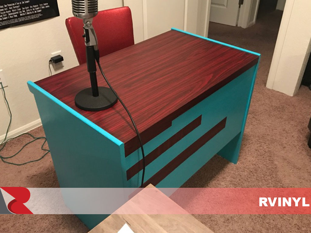 Rcraft? Wood Grain Vinyl Film Wrap - Architectural Desk Mahogany