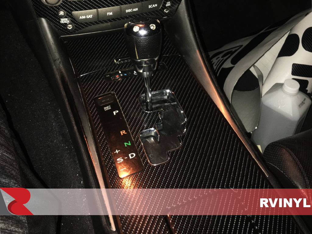 Carbon Fiber 4D Black Rvinyl Rdash Dash Kit Decal Trim for Lexus is 2006-2008