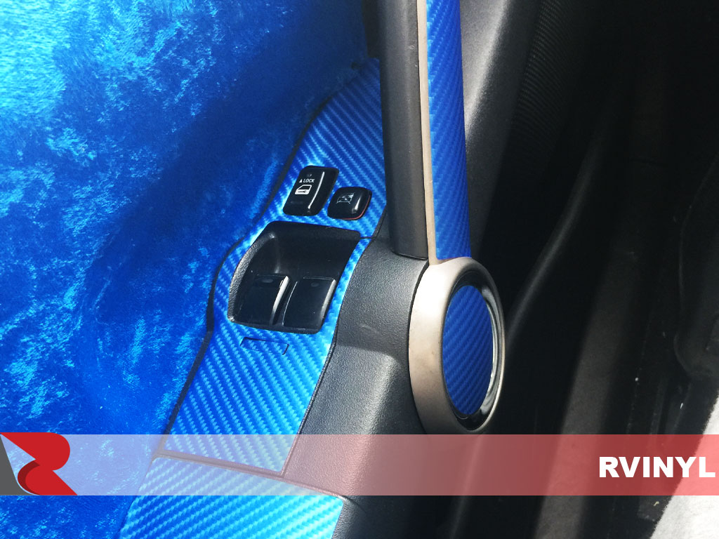 Rdash Scion tC 4D Blue Carbon Fiber Driver Door Controls Dash Trim