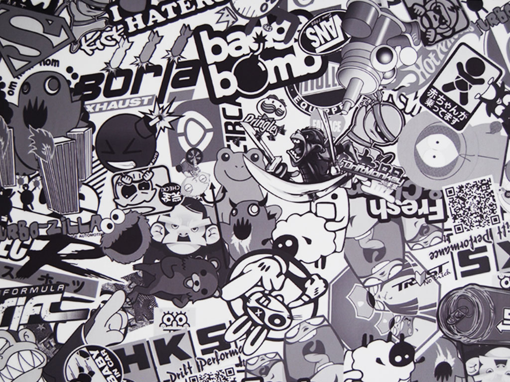 Download Gambar Sticker Bomb Wallpaper Hd Black and White terbaru 2020