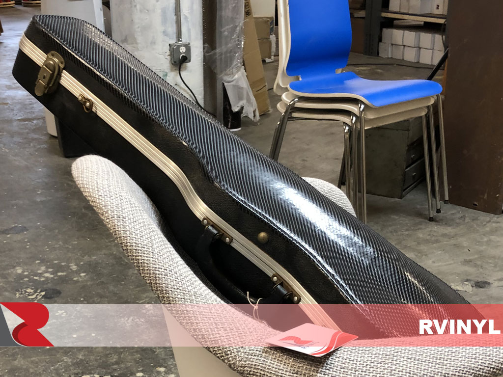 Rwraps™ 4D Black Carbon Fiber Violin Instrument Case Wrap
