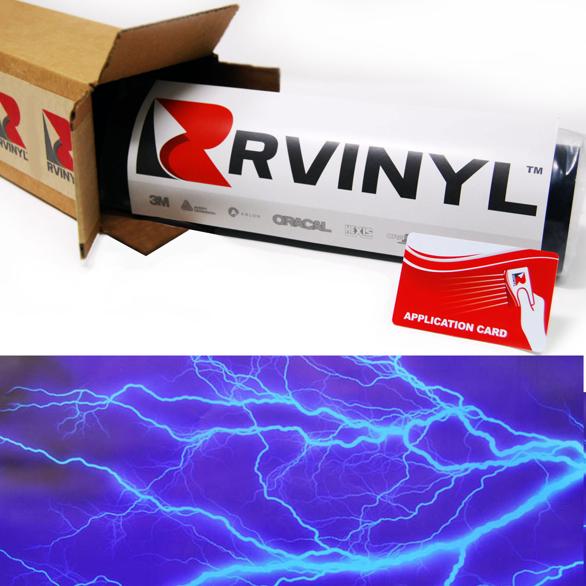 Rwraps™ Blue Lightning Vinyl Wrap Car Wrap Film