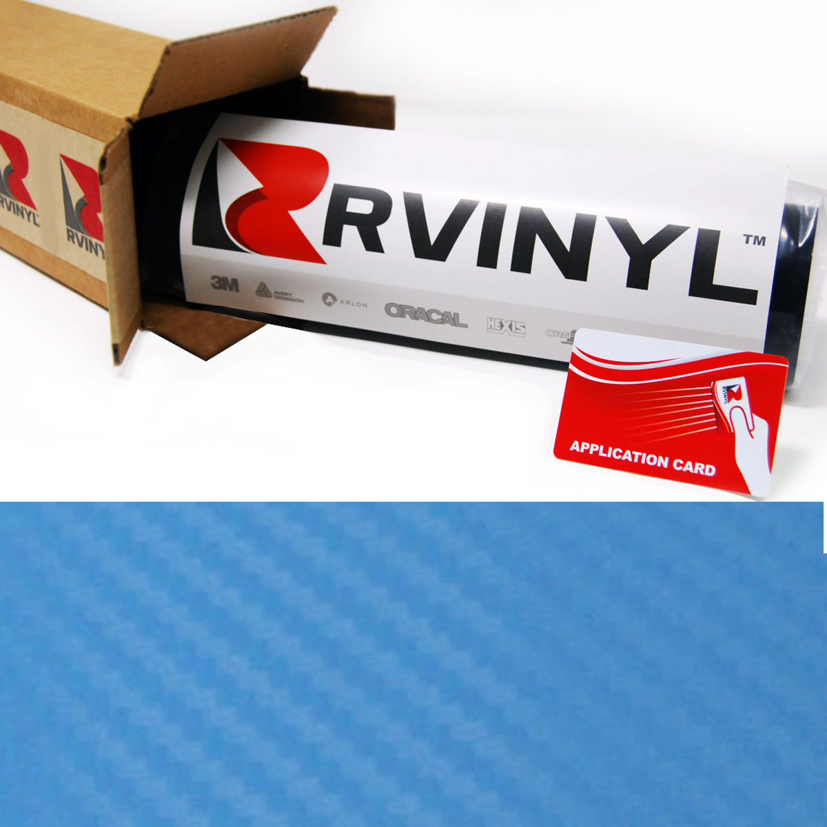 Rwraps 3d Carbon Fiber Vinyl Film Wrap Blue Sky