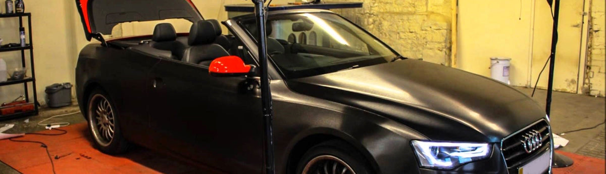 Audi vehicle wrap in matte gray
