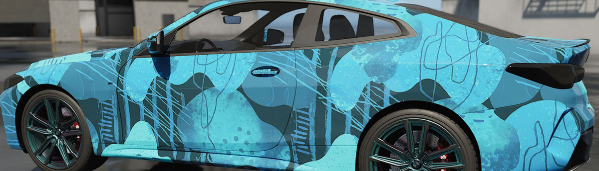 Blue Watercolor Wrap Films | Blue Watercolor Vinyl Wraps - Rvinyl