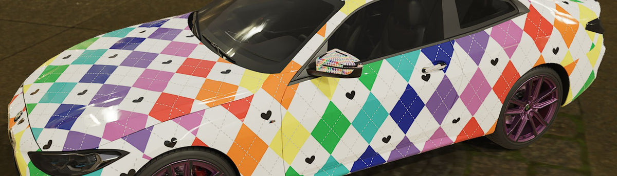 Multicolored Argyle Wrap Films | Multicolored Argyle Vinyl Wraps - Rvinyl