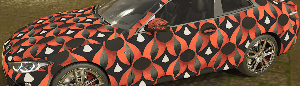 Red Art Deco Wrap Films | Red Art Deco Vinyl Wraps - Rvinyl