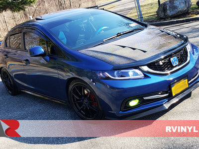 AD-SW900 Gloss Metallic Dark Blue DIY Wrap Front View On 2013 Honda Civic