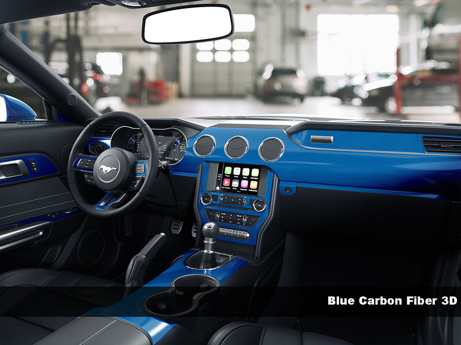 3D Carbon Fiber Chameleon Blue Dash Trim Kit Finish