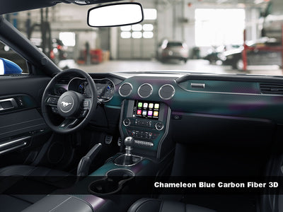 3D Carbon Fiber Chameleon Blue Dash Trim Kit Finish