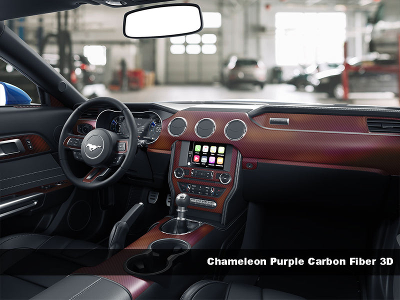3D Carbon Fiber Chameleon Purple Dash Trim Kit Finish