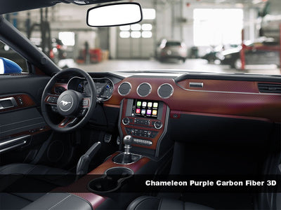 3D Carbon Fiber Chameleon Purple Dash Trim Kit Finish