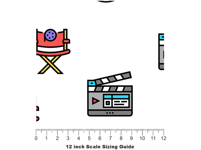 3D Fun Movie Vinyl Film Pattern Size 12 inch Scale~Rwraps 3D Fun Movie Sizing Chart~2