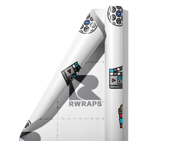 3D Fun Movie Wrap Film Sheets~Rwraps Series 914 3D Fun Movie Scrolled Sheet~3